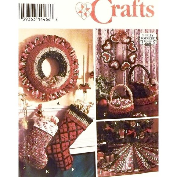 Simplicity Sewing Pattern 8770 Fabric Crochet Christmas Ornaments - Picture 1 of 2